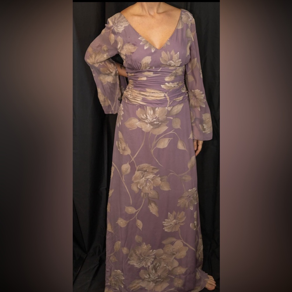 Long dress purple, kimono style